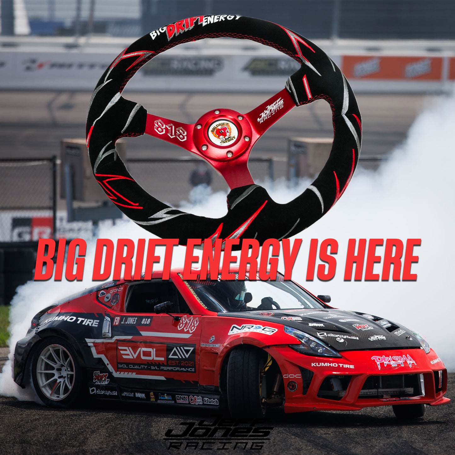 NRG x JJR x BIG Drift Energy Edition Signature Steering Wheel (Limited Edition Collab)